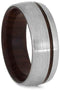 Brushed Titanium 9mm Comfort-Fit Cocobolo Wood Wedding Band, Size 7.75