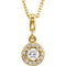 Diamond Halo-Style Necklace, 14k Yellow Gold, 18" (0.2 Ctw, Color G-H, Clarity I1)