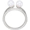 White Freshwater Cultured Pearl and Diamond Two-Stone Ring, Rhodium-Plated 14k White Gold (5.50-6.00 MM) (.2 Ctw, G-H Color, I1 Clarity), Size 7.25