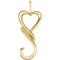 Heart Shaped Pendant, 14k Yellow Gold (32.5x12.75MM)