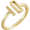 Slim-Profile Rectangle Bar Ring, 14k Yellow Gold