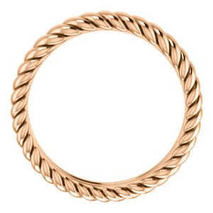 14k Rose Gold 3.75mm Comfort-Fit Rope Pattern Band