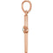 White Freshwater Cultured Pearl Cross Pendant, 14k Rose Gold (2MM)