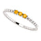 Platinum Citrine Beaded Ring, Size 6.5