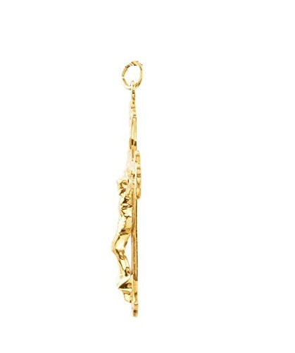 Fleur-de-Lis Crucifix 24k Gold-Plated Sterling Silver Pendant (49.9X30.9MM)