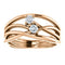 Diamond Two-Stone Bypass Ring, 14k Rose Gold, Size 7 (.2 Ctw, G-H Color, I1 Clarity)