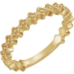 Petite Clover Stackable Ring, 14k Yellow Gold