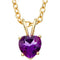 14k Yellow Gold Amethyst Heart Necklace