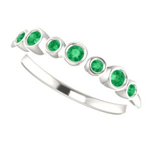 Created Chatham Emerald 7-Stone 3.25mm Ring, Sterling Silver