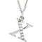 Diamond Initial 'x' Lowercase Letter Rhodium-Plate 14k White Gold Pendant Necklace, 16" (.03 Ctw GH, I1)