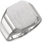 Men's Brushed Satin Signet Ring, 10k White Gold (16X14MM)