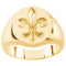 14k Yellow Gold Men's Signet Ring with Fleur de Lis