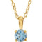 Children's Imitation Aquamarine 'March' Birthstone 14k Yellow Gold Pendant Necklace, 14"