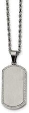 Men's Stainless Steel Laser-Cut Dog Tag Pendant Necklace, 22"