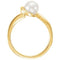 White Freshwater Cultured Pearl Bypass Ring, 14k Yellow Gold (6.5-7.00mm) Size 7