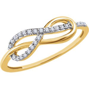 Diamond Infinity-Inspired Knot Ring, 14k Yellow Gold (1/10 Ctw, Color H+, Clarity I1)