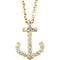 Petite Diamond Anchor Necklace in 14k Yellow Gold, 16" (1/8 Cttw)