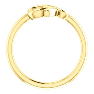 Girl's Cross with Heart 14k Yellow Gold Youth Ring