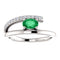 Platinum Emerald and Diamond Bypass Ring (.125 Ctw, G-H Color, S12-S13 Clarity)