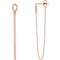 Petite Leaf Chain Dangle Earrings, 14k Rose Gold