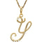 5-Stone Diamond Letter 'Y' Initial 14k Yellow Gold Pendant Necklace, 18" (.03 Cttw, GH, I1)