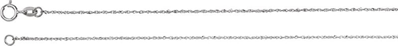 .50mm Rhodium-Plated 14k White Gold Diamond Cut Singapore Chain, 16"