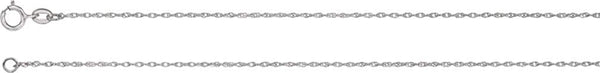 1 mm Sterling Silver Solid Rope Chain, 16"