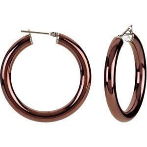 Amalfi Hoop Earrings with Chocolate Immerse Plating, Stainless Steel (5x30mm)