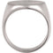 Men's Closed Back Brushed Signet Semi-Polished Continuum Sterling Silver Ring, (18 mm) Size 11