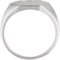 Men's Brushed Hexagon Signet Ring, Rhodium-Plated 14k White Gold (14mm)