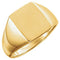 Men's 14k Yellow Gold Brushed Signet Ring (15x12mm)