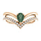 Chatham Created Alexandrite Pear and Diamond Chevron 14k Rose Gold Ring (.145 Ctw,G-H Color, I1 Clarity)