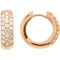 Pave Diamond Hoop Earrings, 14k Rose Gold (7/8 Ctw, Color GH, Clarity SI1)