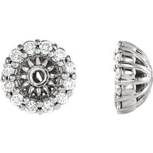 Platinum Diamond Cluster Earring Jackets (3.6MM) (0.125 Ctw, G-H Color, SI2-SI3 Clarity)