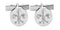 Rhodium-Plated Sterling Silver Fleur de Lis Round Cuff Links, 14.75MM