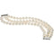 White Freshwater Cultured Pearl Triple Strand Sterling Silver Bracelet, 7.25" (8.0-9.0 MM)