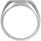 Men's 14k X1 White Gold Brushed Signet Ring (15mm)