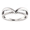 Platinum Negative Space Rope Trim and Curved 'V' Ring, Size 7.25