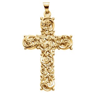 Filligree Cross 14k Yellow Gold Pendant (39.00X26.50 MM)