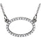 29-Stone Diamond Horizontal Oval 14k White Gold Pendant Necklace, 16" (.16 Cttw)