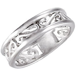 5.75mm Sterling Silver Filigree Band Sizes 6,7,8,9