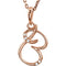 5-Stone Diamond Letter 'B' Initial 14k Rose Gold Pendant Necklace, 18" (.03 Cttw, GH, I1)