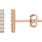 Diamond Vertical Bar Earrings, 14k Rose Gold (1/10 Ctw, Color H+, Clarity I1)