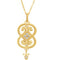 Diamond Granulated Design 14k Yellow Gold Pendant Necklace, 18" (.08 Cttw)