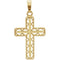 Milgrain Cross 14k Yellow Gold Pendant (28X14.7MM)