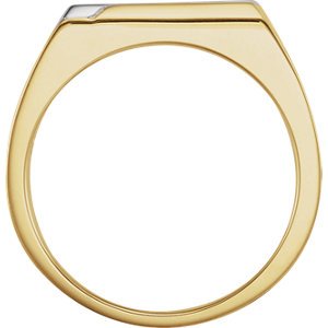 Men's Two-Tone Ring, 14k Yellow Gold and Sterling Silver