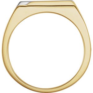 Men's Two-Tone Ring, 14k Yellow Gold and Sterling Silver Size 11.5