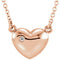 Diamond Solitaire Heart 14k Rose Gold Pendant Necklace, 16" ( .01 Cttw)