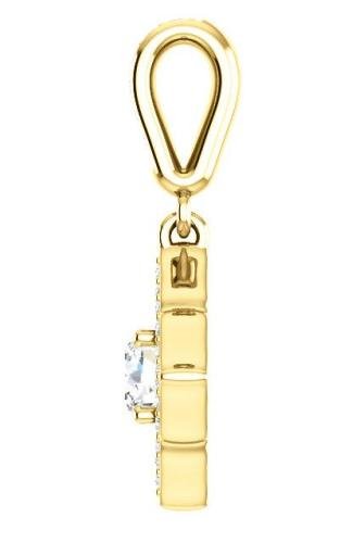 Diamond Halo-Style Clover Pendant, 14k Yellow Gold (0.375 Ctw, G-H Color,I1 Clarity)