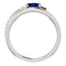 Chatham Created Blue Sapphire and Diamond Bypass Ring, Sterling Silver (.125 Ctw, G-H Color, I1 Clarity)